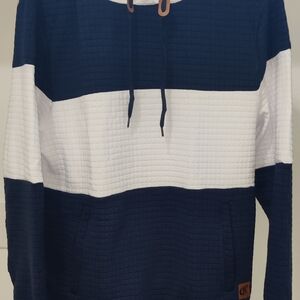 Navy and White Men's Shirt
